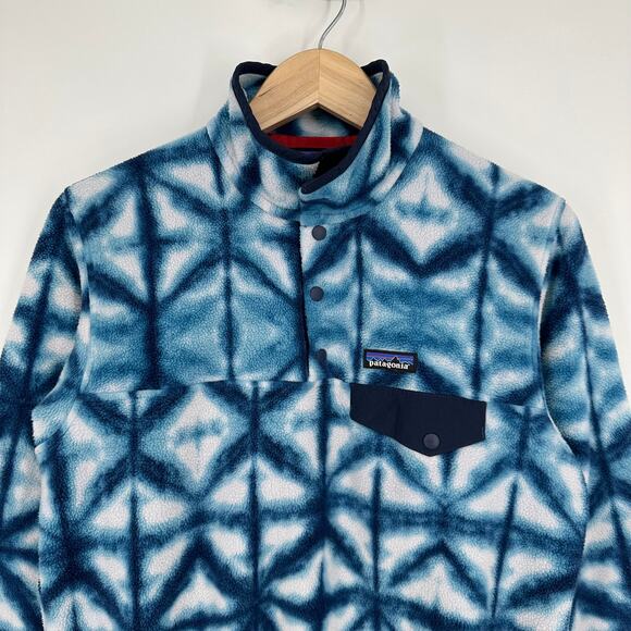Patagonia Synchilla Snap T Fleece Jacket Shibori Diamond Tie Dye Pullover - Picture 2 of 8
